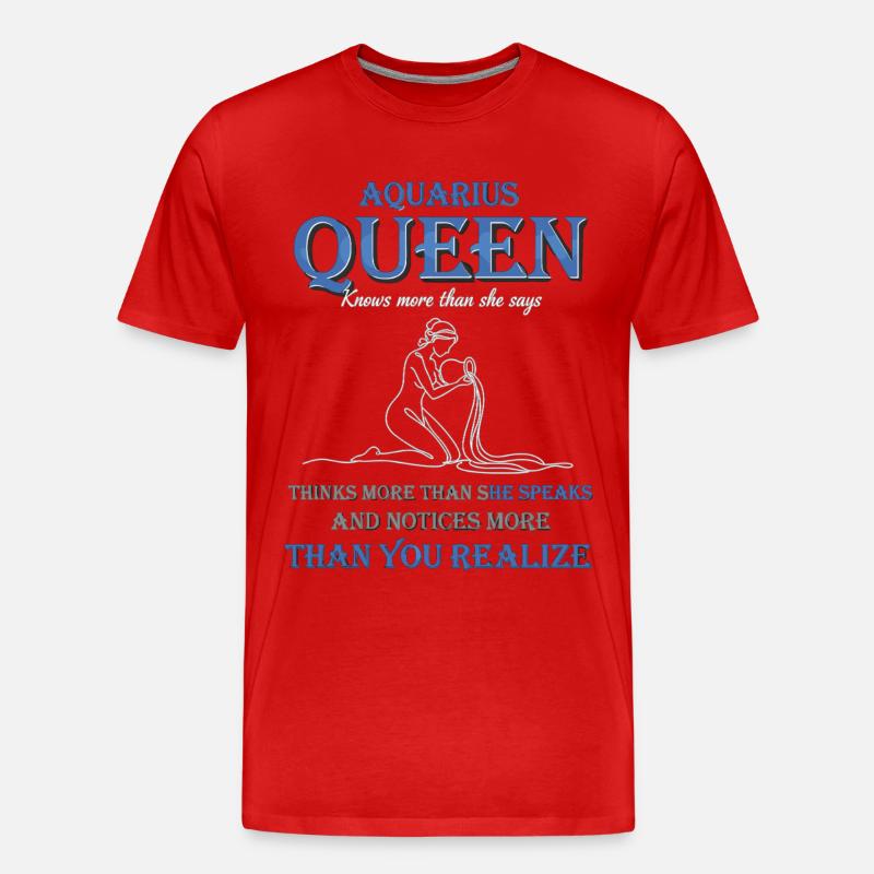 Aquarius Queen Sternzeichen Wassermann - Männer Premium Bio T-Shirt - Rot