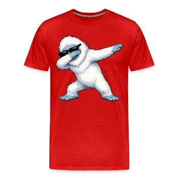 Tamponnement de Yéti - T-shirt bio Premium Homme - rouge - Devant - Damien (186cm)