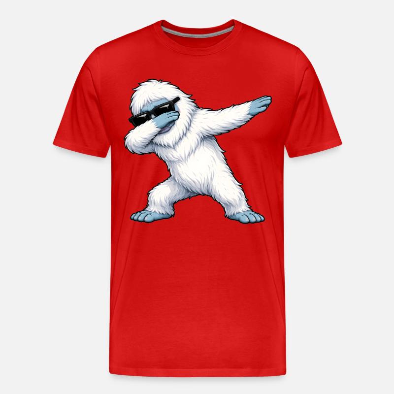 Dabbing Yeti - Männer Premium Bio T-Shirt - Rot