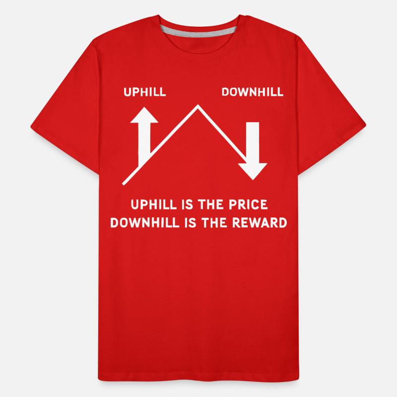 Gravity MTB : la montée est le prix, la récompense de la descente T-shirt bio Premium Homme