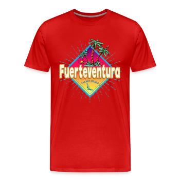 Fuerteventura Surfer Canary Islands Souvenir - Men's Premium Organic T-Shirt - red - Front - Damien (186cm)