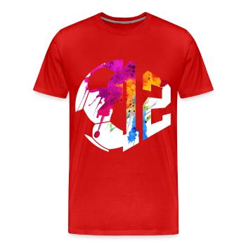 NON. 12e FOOTBALLEUR NUMÉRO 12 FOOTBALL 12E ANNIVERSAIRE - T-shirt bio Premium Homme - rouge - Devant - Damien (186cm)