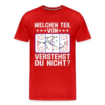 welchen teil von verstehst du nicht eishockey  - Männer Premium Bio T-Shirt - Rot - Vorne - Damien (186cm)