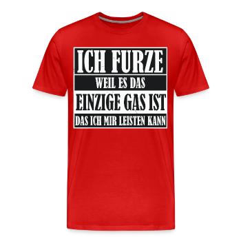 Ich Furze Gas Leisten - Männer Premium Bio T-Shirt - Rot - Vorne - Damien (186cm)