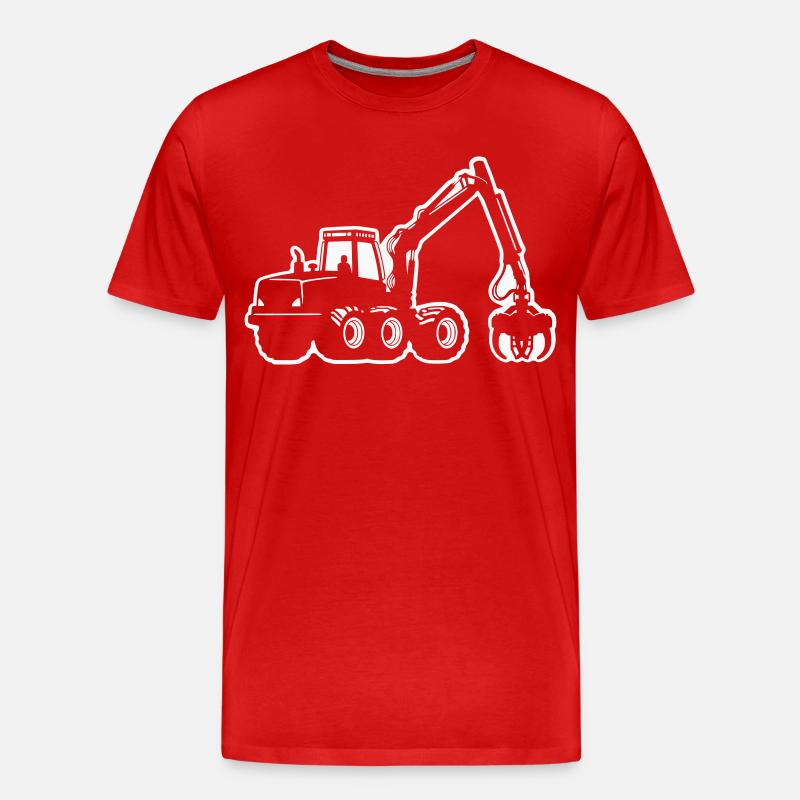 Harvester Silhouette - Männer Premium Bio T-Shirt - Rot