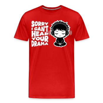 No Drama Relatable Manga Headphones - Men's Premium Organic T-Shirt - red - Front - Damien (186cm)