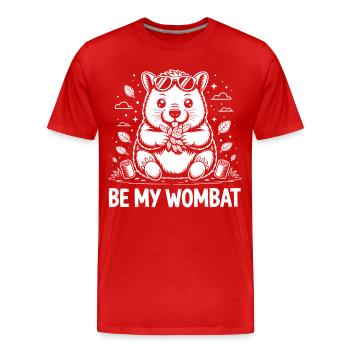 Be My Wombat – Niedlicher Sonnenbrillen-Wombat - Männer Premium Bio T-Shirt - Rot - Vorne - Damien (186cm)