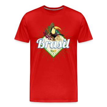 Brasilien Tukan Retro Samba Karneval Souvenir - Männer Premium Bio T-Shirt - Rot - Vorne - Damien (186cm)