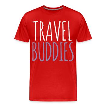 Compagnon de voyage - T-shirt bio Premium Homme - rouge - Devant - Damien (186cm)