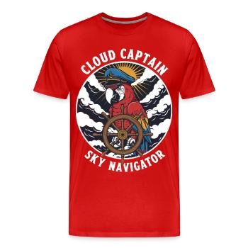 Perroquet Capitaine Cloud Sky Navigator - T-shirt bio Premium Homme - rouge - Devant - Damien (186cm)