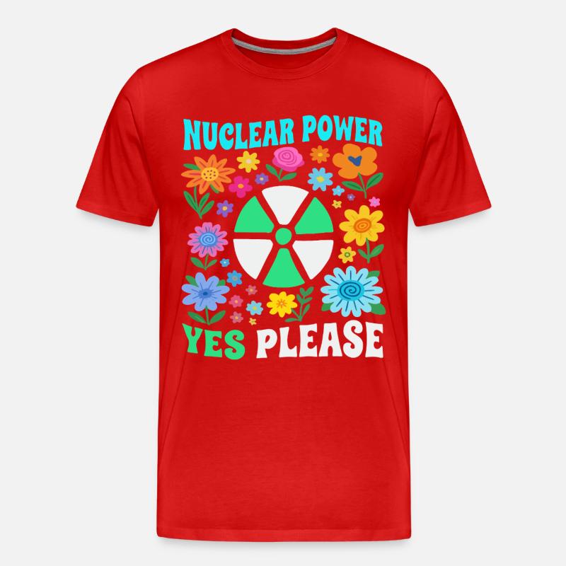 Atomkraft ja bitte mit Blumen - Männer Premium Bio T-Shirt - Rot