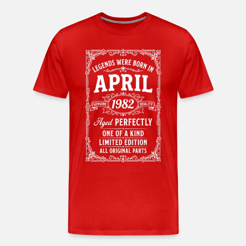 Großartig seit April 1982 - Männer Premium Bio T-Shirt - Rot
