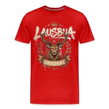 Kinder Trachtenshirt Herren Tracht Shirt Lausbua - Männer Premium Bio T-Shirt - Rot - Vorne - Damien (186cm)