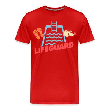 Les sauveteurs adorent les nageurs sauveteurs - T-shirt bio Premium Homme - rouge - Devant - Damien (186cm)