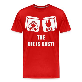 Die Würfel sind gefallen! (Junggesellenabschied – Hochzeitsspiel vorbei, W) - Männer Premium Bio T-Shirt - Rot - Vorne - Damien (186cm)