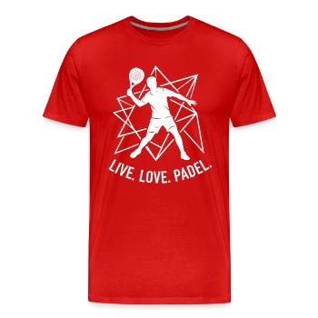 Vie Amour Padel Sport Mode de vie Mode de vie - T-shirt bio Premium Homme - rouge - Devant - Damien (186cm)