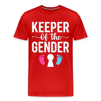 Keeper of the Gender Footprints Design - Men's Premium Organic T-Shirt - red - Front - Damien (186cm)
