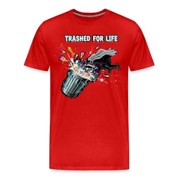 Massacré pour le Raton Laveur à Vie - T-shirt bio Premium Homme - rouge - Devant - Damien (186cm)