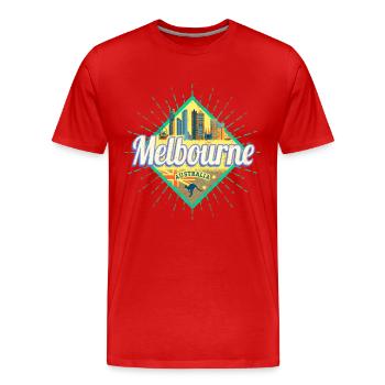 Melbourne Victoria Australien Skyline Souvenir - Männer Premium Bio T-Shirt - Rot - Vorne - Damien (186cm)