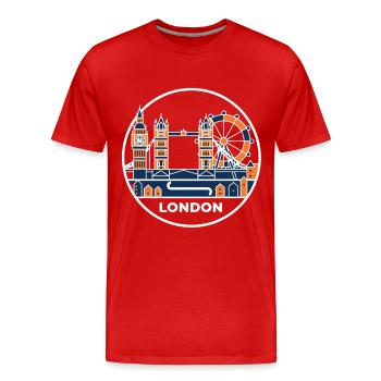 London Skyline Tower Bridge - Männer Premium Bio T-Shirt - Rot - Vorne - Damien (186cm)