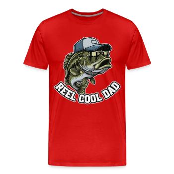 Mouliner Papa Cool Pêche Papa Père - T-shirt bio Premium Homme - rouge - Devant - Damien (186cm)