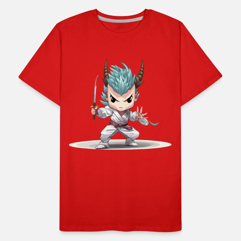 Chibi Warrior with Katana Men's Premium Organic T-Shirt