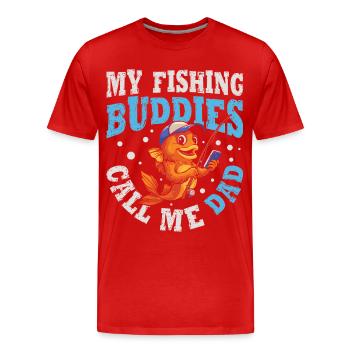 Fishing Dad Friends Dad Funny Dad Fisherman - Men's Premium Organic T-Shirt - red - Front - Damien (186cm)