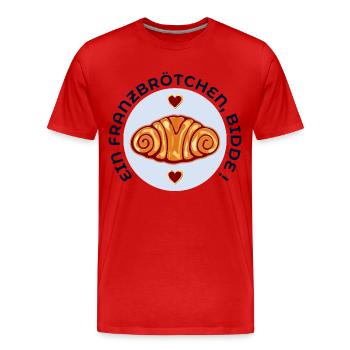 Franzbrötchen Gebäck - Männer Premium Bio T-Shirt - Rot - Vorne - Damien (186cm)