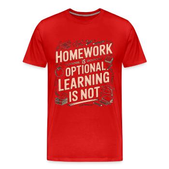 Les devoirs d’enseignant de lycée sont un enseignement optionnel - T-shirt bio Premium Homme - rouge - Devant - Damien (186cm)