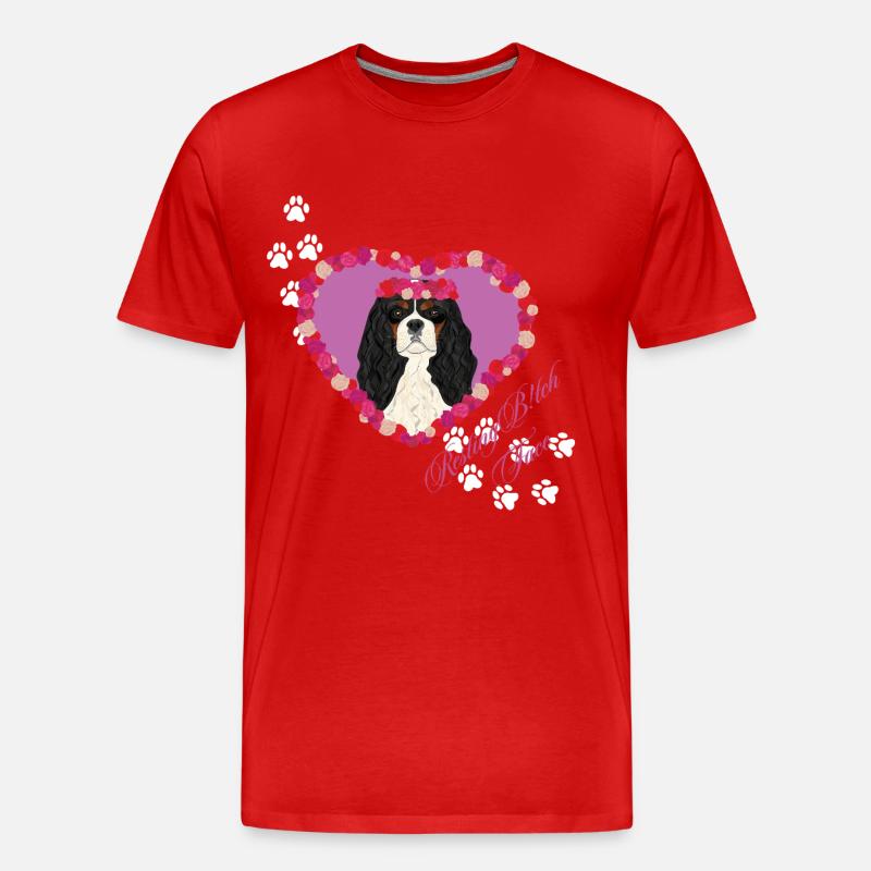 Ruhende B!tch Face Cavalier King - Männer Premium Bio T-Shirt - Rot