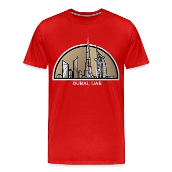 Dubai Skyline Burj Khalifa UAE - Men's Premium Organic T-Shirt - red - Front - Damien (186cm)