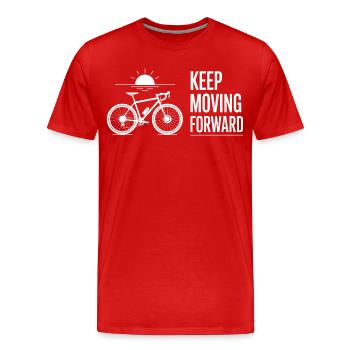 Cycling Forward Sunrise - Men's Premium Organic T-Shirt - red - Front - Damien (186cm)