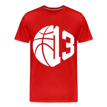 NR. 13 NUMMER 13 BASKETBALL 13. GEBURTSTAG - Männer Premium Bio T-Shirt - Rot - Vorne - Damien (186cm)