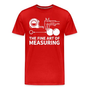 L’art de mesurer la pétanque de boule - T-shirt bio Premium Homme - rouge - Devant - Damien (186cm)