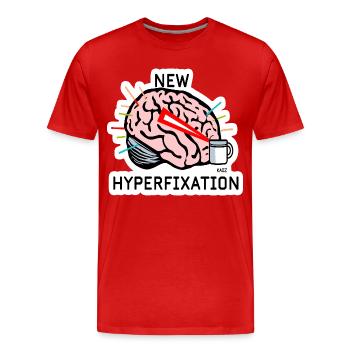 Hyperfix Brain Laser - Men's Premium Organic T-Shirt - red - Front - Damien (186cm)