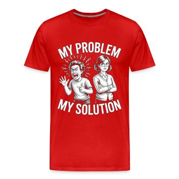 Prof de lycée Mon problème Ma maman Pictogramme - T-shirt bio Premium Homme - rouge - Devant - Damien (186cm)