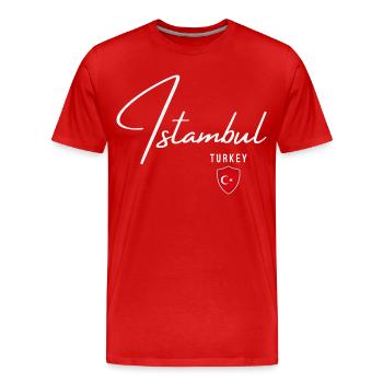 Istanbul Turquie, design élégant Istanbul - T-shirt bio Premium Homme - rouge - Devant - Damien (186cm)