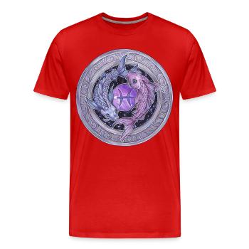 Zodiac Sign Sternzeichen Fische Pisces Geschenk - Männer Premium Bio T-Shirt - Rot - Vorne - Damien (186cm)