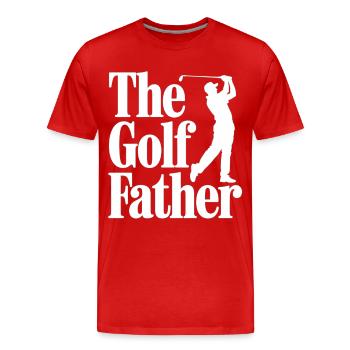 The Golf Father T-Shirt Lustig Golf Papa Vatertag - Männer Premium Bio T-Shirt - Rot - Vorne - Damien (186cm)