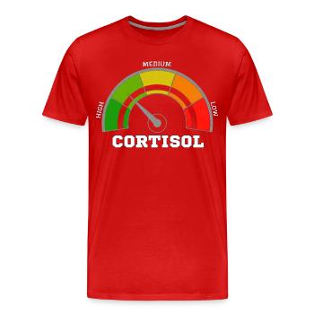 Funny Low cortisol Hilarious Stress Free Cortisol - Men's Premium Organic T-Shirt - red - Front - Damien (186cm)