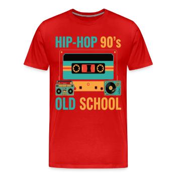 Hip Hop 90er Old School Kassette Retro - Männer Premium Bio T-Shirt - Rot - Vorne - Damien (186cm)