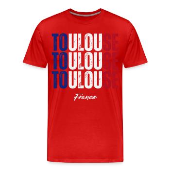 Toulouse, Frankreich, ich liebe Toulouse. - Männer Premium Bio T-Shirt - Rot - Vorne - Damien (186cm)