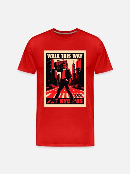 NyC 85 Retro Boombox Walk - Men's Premium Organic T-Shirt - red