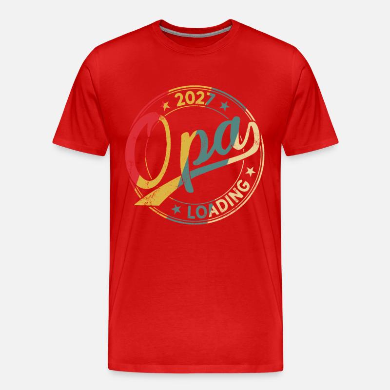 Opa 2027 Loading Werdender Opa 2027 - Männer Premium Bio T-Shirt - Rot