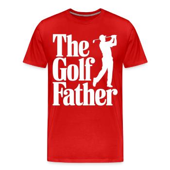 The Golf Father Shirt - Gift for Golfer Dad - Men's Premium Organic T-Shirt - red - Front - Damien (186cm)