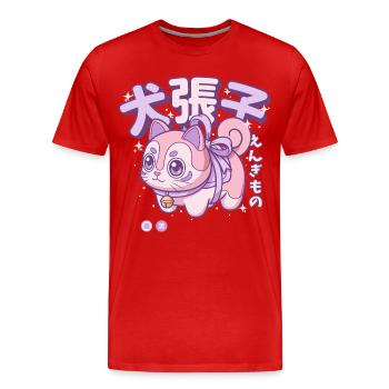 Inu Hariko Glücksbringer  - Männer Premium Bio T-Shirt - Rot - Vorne - Damien (186cm)