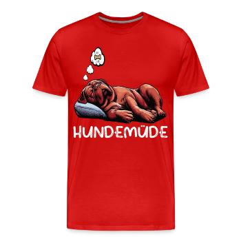 Hundemüde Bordeaux Dogge Bordeauxs Bordeaux Doggen - Männer Premium Bio T-Shirt - Rot - Vorne - Damien (186cm)