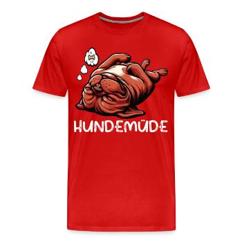 Hundemüde Bordeaux Dogge Bordeauxs Bordeaux Doggen - Männer Premium Bio T-Shirt - Rot - Vorne - Damien (186cm)