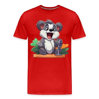 KoaKoala Karaoke auf Bühne - Männer Premium Bio T-Shirt - Rot - Vorne - Damien (186cm)