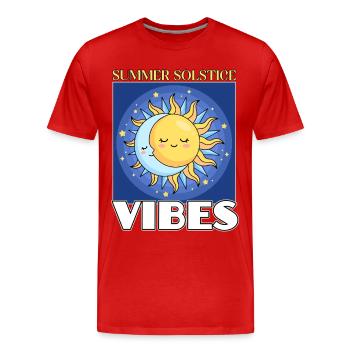 Litha Pagan: Sommersonnenwende, Mittsommer, Mittsommer, Mittsommer. - Männer Premium Bio T-Shirt - Rot - Vorne - Damien (186cm)